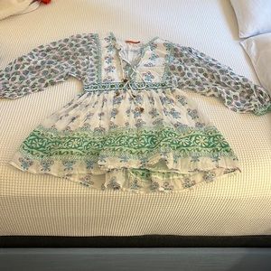 Oliphant Blockprint Tie Dress